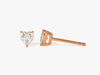 Heart Cut Moissanite Diamond Earrings for Her in Yellow Gold