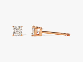 Pendientes de diamantes moissanita solitarios Asscher de 0,50 ct para mujer