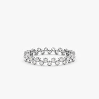 Bezel Set Round Cut Diamond Full Eternity Wedding Band for Women