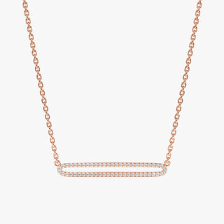 Collier en forme de rectangle avec diamants taille ronde pour elle 