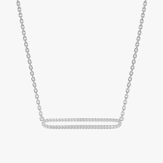 Round Cut Diamond Rectangle Shape Necklace for Her