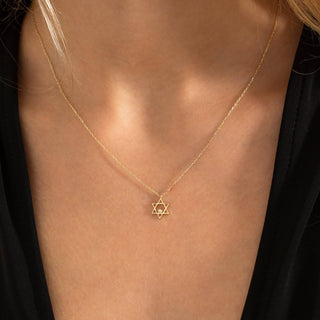 Star of David Lab Grown Diamond Necklace for Her