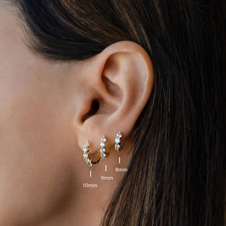 Pendientes de aro con diamantes de talla redonda para mujer