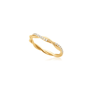 Anillo apilable con diamantes trenzados de talla redonda para ella 