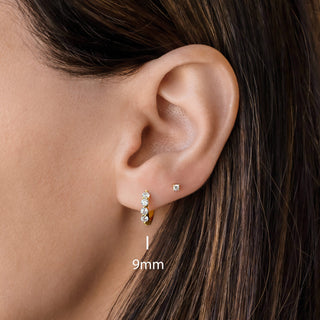 Boucles d'oreilles créoles rondes en diamant pour femmes