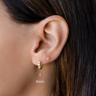 Boucles d'oreilles créoles rondes en diamant pour femmes