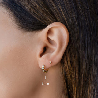 Boucles d'oreilles créoles rondes en diamant pour femmes