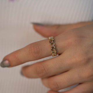 Anillo de diamantes XO Hugs and Kisses en oro macizo de 14 quilates para ella 