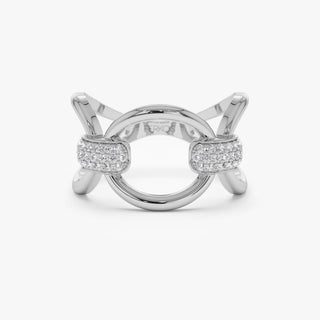 Bague de mariage en or massif 18 carats avec diamants pour femme