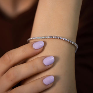 Bracelet de tennis en moissanite à diamants taille ronde pour femme