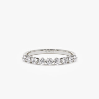 Alliance de mariage en or avec diamants et moissanite ronde