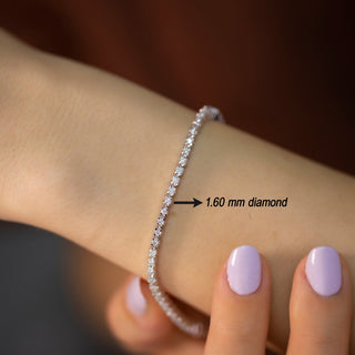 Bracelet de tennis en moissanite à diamants taille ronde pour femme