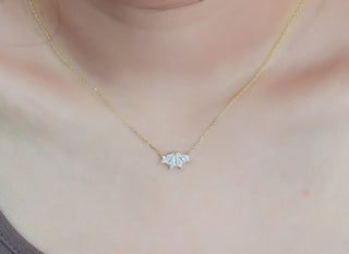 Collar con colgante de flor de diamante de talla rombo, regalo para mujer 