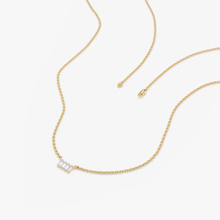 Collier à quatre pierres en diamant taille baguette pour femme 