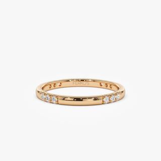 Anillo de bodas con diamantes de eternidad de talla redonda, regalo para mujer