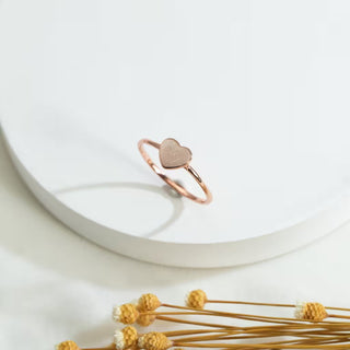 Heart Shape Custom Actual Fingerprint Engraved Ring Gift For Mother