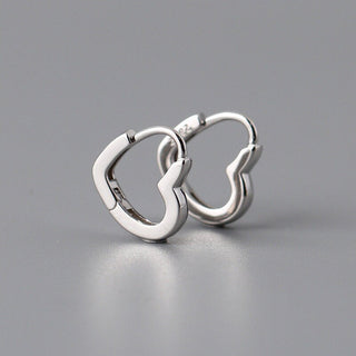 14k Solid Gold Heart Hoop Earrings for Everyday Jewelry Gift