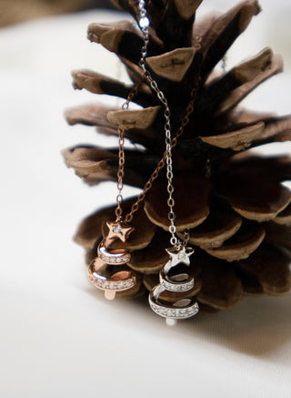 Collier de sapin de Noël en diamant taille ronde pour cadeau de bijoux