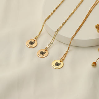 Couple's Fingerprint Gold Necklace for Her