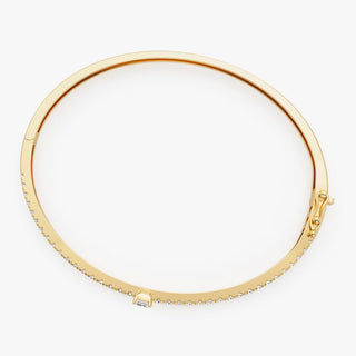 Pulsera de oro y diamantes en forma de esmeralda para mujer 