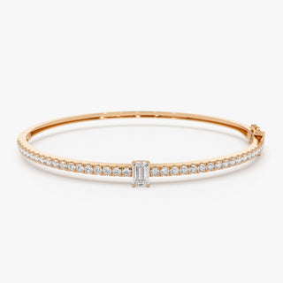 Pulsera de diamantes en forma de esmeralda para mujer 