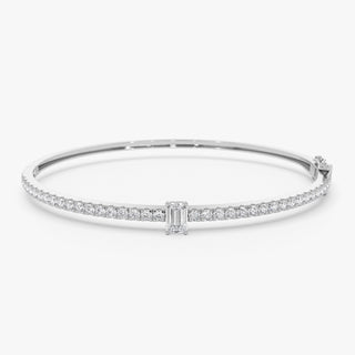 Pulsera de diamantes en forma de esmeralda para mujer 