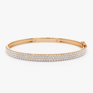 Pulsera de diamantes de triple fila para mujer 