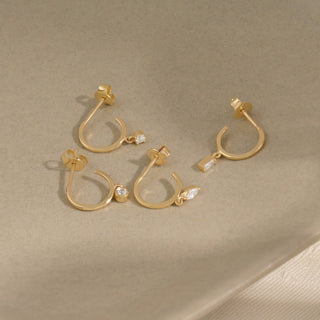 Boucles d'oreilles créoles en diamant taille marquise pour un usage quotidien 