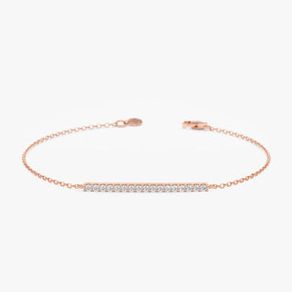 Pulsera delicada de oro con diamantes de talla redonda para mujer 