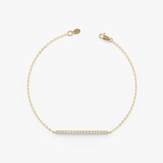 Bracelet délicat en or avec diamants taille ronde pour femme 