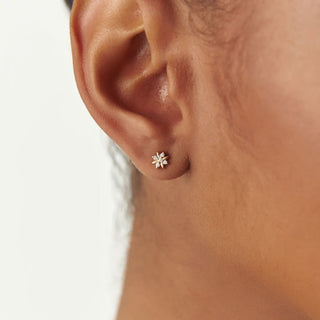 Pendientes de diamantes con diseño floral, regalo de cumpleaños para mujer