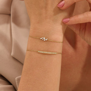 Pulsera de diamantes de moissanita de talla redonda para mujer