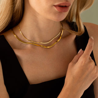 Cuban Link Thin Chain Necklace for Her in 14K Yellow Gold