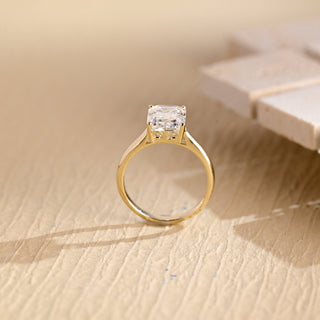 Bague de fiançailles avec diamant solitaire en moissanite taille émeraude de 2,50 à 3,50 ct