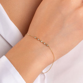 Bracelet à diamants en moissanite à taille ronde pour femme