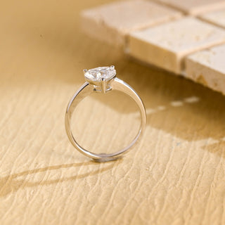 Anillo de compromiso con solitario de diamante y moissanita en forma de corazón de 1,0 CT a 3,0 CT