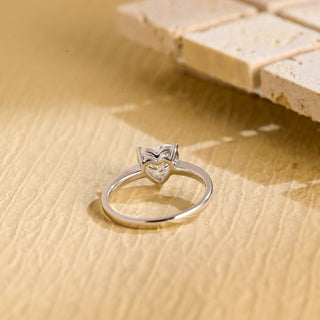 Anillo de compromiso con solitario de diamante y moissanita en forma de corazón de 1,0 CT a 3,0 CT