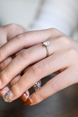 Bague de fiançailles avec diamant solitaire en moissanite taille poire de 1,0 à 2,0 ct