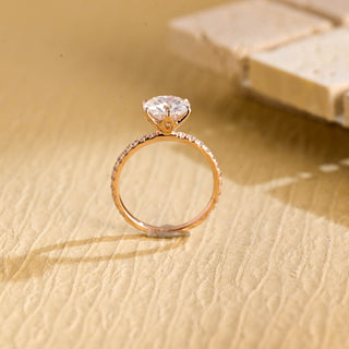 Bague de fiançailles avec diamant solitaire en moissanite à taille ronde de 2,0 à 3,0 ct