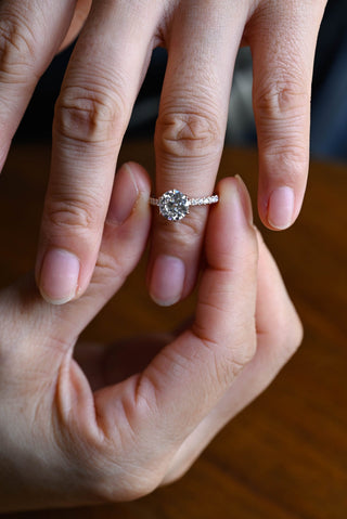 Bague de fiançailles avec diamant solitaire en moissanite à taille ronde de 2,0 à 3,0 ct