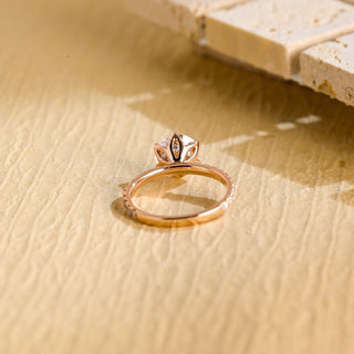 Anillo de compromiso con diamante solitario de moissanita de talla redonda de 2,0 ct a 3,0 ct