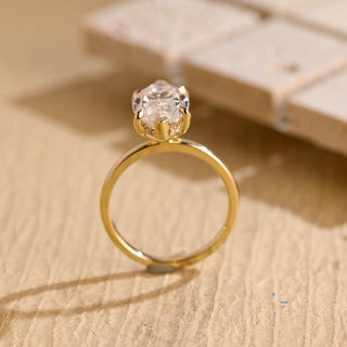 Bague de fiançailles avec halo caché de diamants en moissanite taille marquise de 2,50 à 3,50 ct