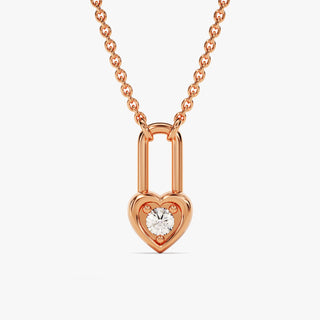 Heart Lock Tiny Padlock Pendant Necklace for Women