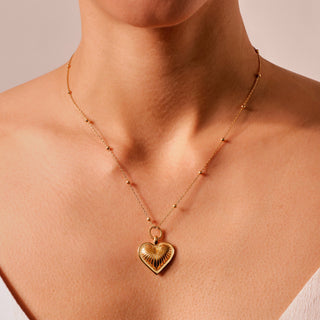 Collar con forma de corazón en cadena de cuentas para regalo de San Valentín