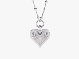 Collar con forma de corazón en cadena de cuentas para regalo de San Valentín