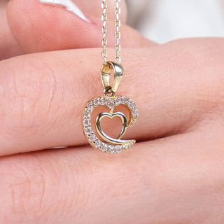 Collier en diamant avec cœurs entrelacés pour cadeau d'anniversaire