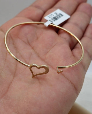 Brazalete tipo brazalete de oro macizo de 14 quilates para regalo de cumpleaños para ella