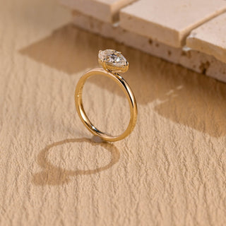 Anillo de compromiso con diamantes de moissanita de talla pera de 1,50 ct a 2,50 ct