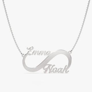 Personalized Couple Infinity Name Necklace Custom Gift for Her