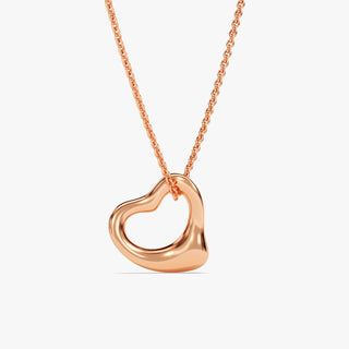 Collar de corazón abierto en oro macizo de 14 quilates para regalar en San Valentín